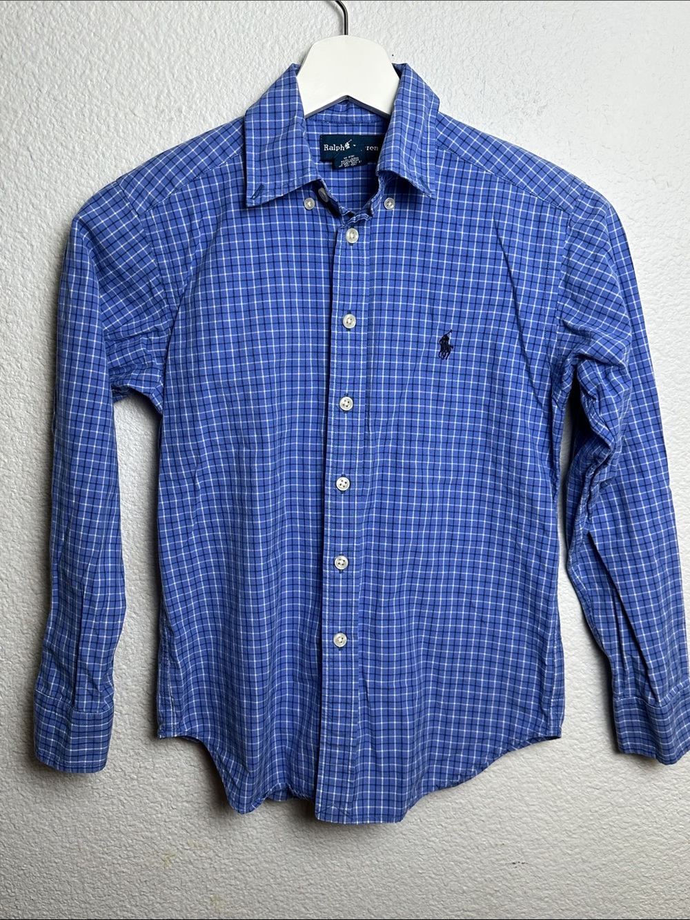 Ralph Lauren Button Down Shirt Long Sleeve Blue Youth Boys Small 8/10